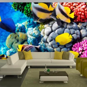 Papel De Parede 3d Fundo Do Mar Peixes Corais 4,5m² Fm42