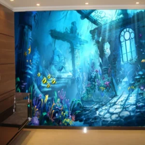 Papel De Parede 3d Fundo Do Mar Peixes Corais 6,5m² Fm06