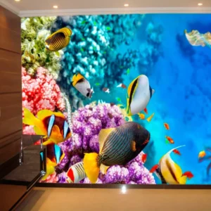 Papel De Parede 3d Fundo Do Mar Peixes Corais 6,5m² Fm38