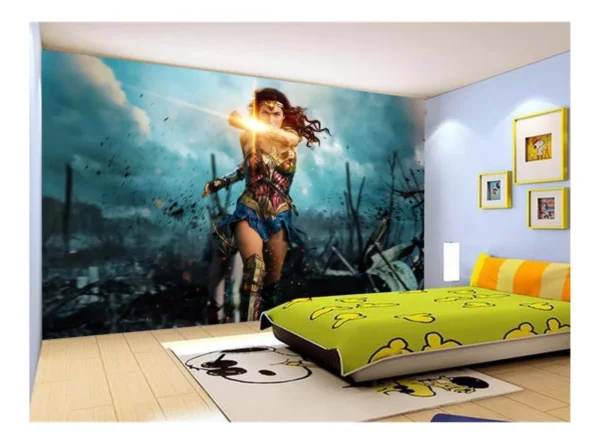 Papel De Parede 3d Heroina Mulher Maravilha 7,5m² Nhma308