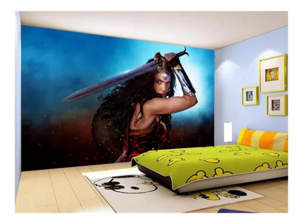 Papel De Parede 3d Heroina Mulher Maravilha 7,5m² Nhma311