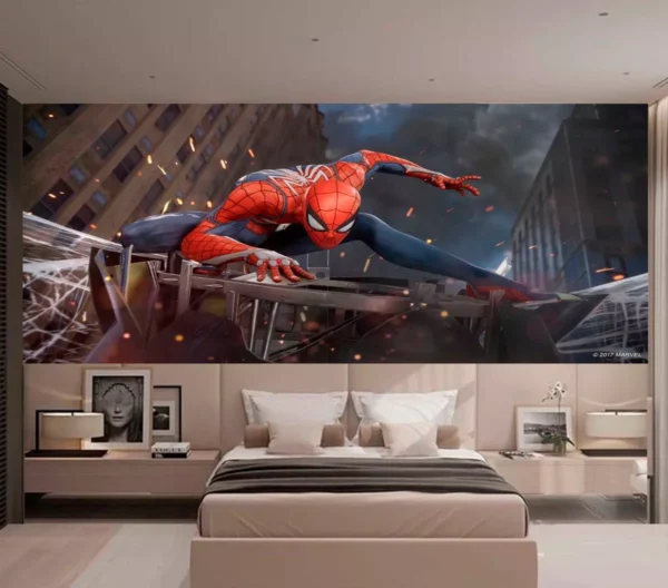 Papel De Parede 3d Heróis Marvel Homem Aranha 3,5m² Nhma31