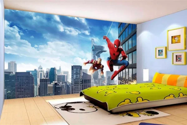 Papel De Parede 3d Heróis Marvel Homem Aranha M² Nhma23