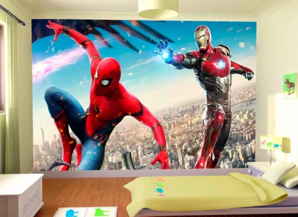 Papel De Parede 3d Heróis Vingadores Homem Aranha M² Nhma33