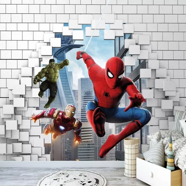 Papel De Parede 3d Infantil Heróis Homem Aranha M² Oferta