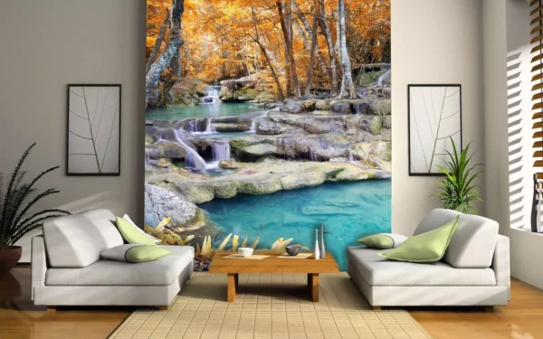 Papel De Parede 3d Paisagem Cachoeira Diversas Imagens - M²