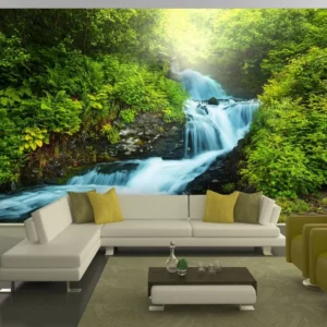 Papel De Parede 3d Paisagem Cachoeira Floresta 9m² Nch103