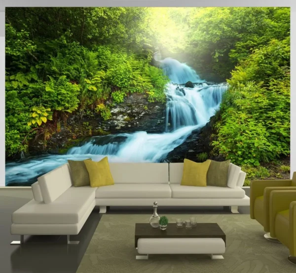 Papel De Parede 3d Paisagem Cachoeira Floresta 9m² Nch103