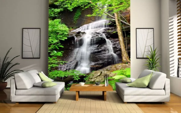 Papel De Parede 3d Paisagem Cachoeira - M² - Modelo Nch 90