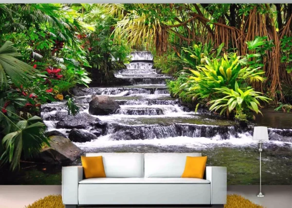 Papel De Parede 3d Paisagem Cachoeira - M² - Modelo Nch 94