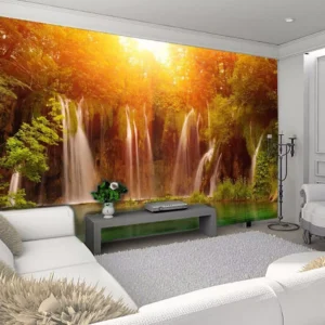 Papel De Parede 3d Paisagem Cachoeira - M² Nch36