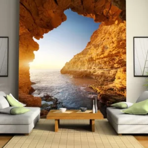 Papel De Parede 3d Paisagem Caverna Sol 9m² Cav50