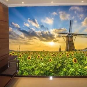 Papel De Parede 3d Paisagem Céu Por Do Sol Campo -m² - Nsk63