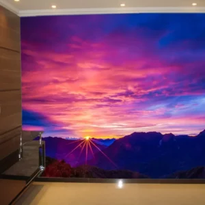 Papel De Parede 3d Paisagem Céu Por Do Sol Luz 9m² Nsk39