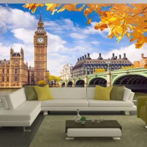 Papel De Parede 3d Paisagem Cidades Londres Big Ben M² Ncd24