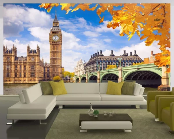 Papel De Parede 3d Paisagem Cidades Londres Big Ben M² Ncd24