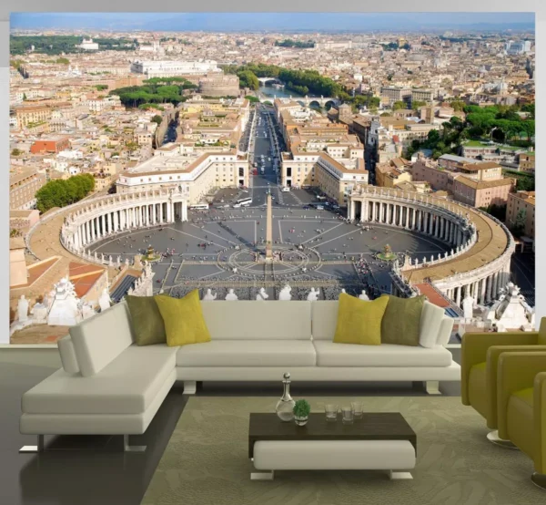 Papel De Parede 3d Paisagem Cidades Vaticano 7m² Ncd42