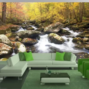 Papel De Parede 3d Paisagem Floresta Águas Arvores 4m² Nch67