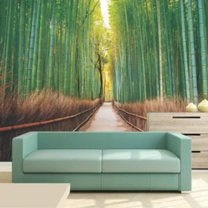 Papel De Parede 3d Paisagem Floresta Bambu Natureza Gg437