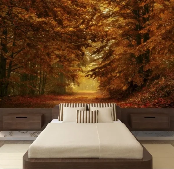 Papel De Parede 3d Paisagem Floresta Trilha Natureza Gg314