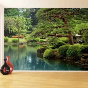 Papel De Parede 3d Paisagem Lagoa Arvores Natureza M² Nlk58