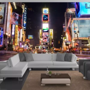 Papel De Parede 3d Paisagem New York Times Square 9m² Ncd22