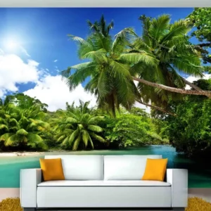 Papel De Parede 3d Paisagem Praia Mar Céu 9m² Npr118