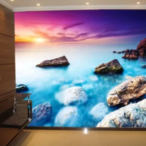 Papel De Parede 3d Paisagem Praia Mar Céu 9m² Npr139