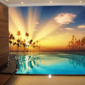 Papel De Parede 3d Paisagem Praia Mar Céu 9m² Npr144