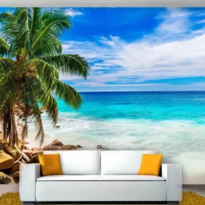 Papel De Parede 3d Paisagem Praia Mar Céu 9m² Npr168