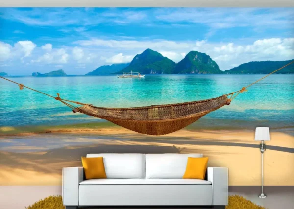 Papel De Parede 3d Paisagem Praia Mar Céu 9m² Npr18