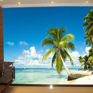 Papel De Parede 3d Paisagem Praia Mar Céu 9m² Npr45