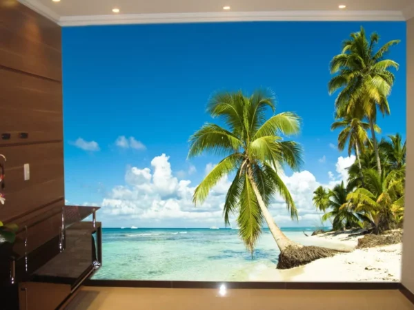 Papel De Parede 3d Paisagem Praia Mar Céu 9m² Npr45