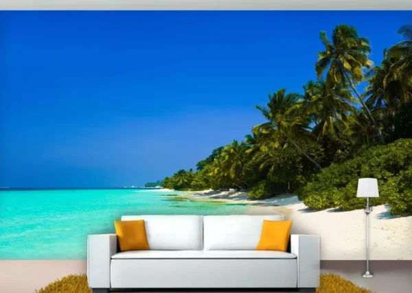 Papel De Parede 3d Paisagem Praia Mar Céu 9m² Npr59