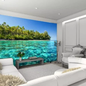 Papel De Parede 3d Praia Mar Paisagens 2,0m X 1,5m