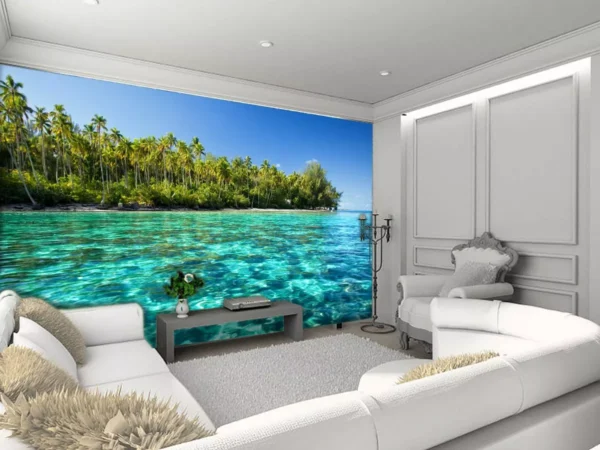 Papel De Parede 3d Praia Mar Paisagens 2,0m X 1,5m