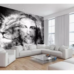 Papel De Parede 3d Religioso Jesus Leão De Judá 7,5m² Rl88