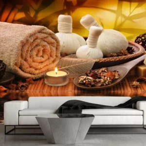 Papel De Parede 3d Spa Massagem Adesivo Beleza Gg156