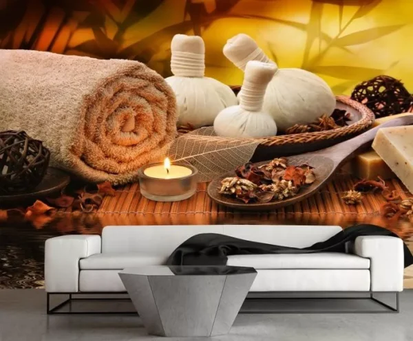 Papel De Parede 3d Spa Massagem Adesivo Beleza Gg156