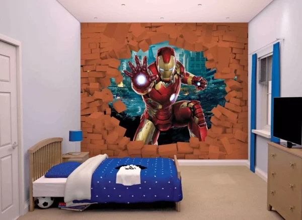 Papel De Parede 3d Vingadores Homem De Ferro 5,5m² Nhma86