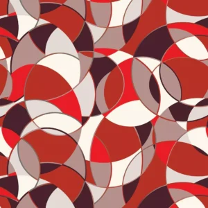 Papel De Parede Abstrato Circulos Vermelho 10m Frete Grátis