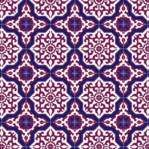 Papel De Parede Ades. Azulejo Colonial Mix Roxo Vinho