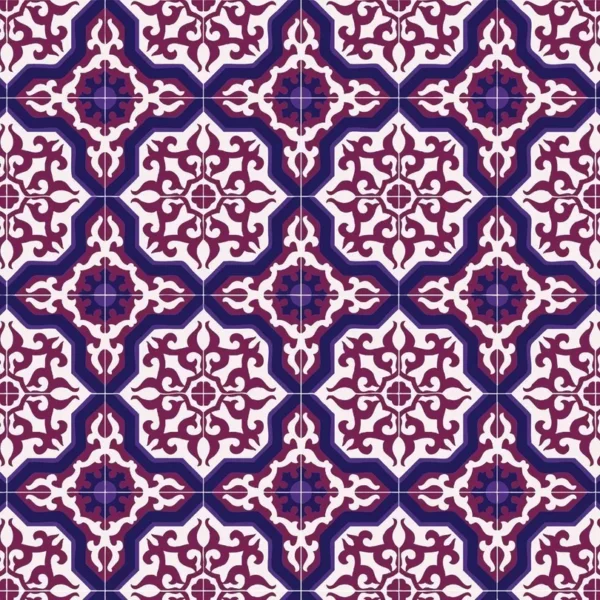 Papel De Parede Ades. Azulejo Colonial Mix Roxo Vinho