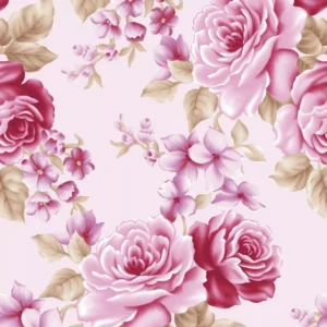 Papel De Parede Ades. Floral Rosa Flores Pink Vintage 1,05m