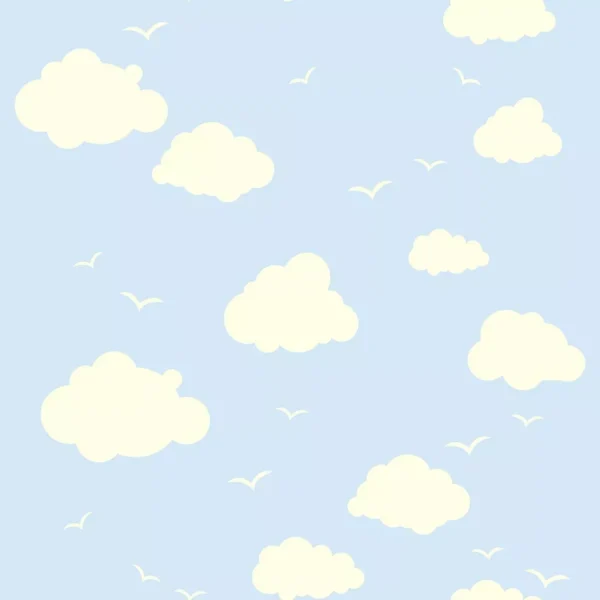 Papel De Parede Ades. Infantil Céu Azul Nuvens Brancas - 12m