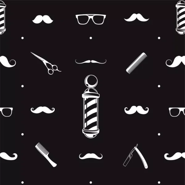 Papel De Parede Ades. Preto E Branco Estilo Barbearia - 12m