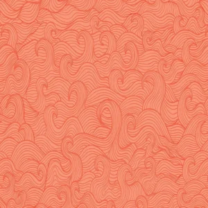 Papel De Parede Adesivo Abstrato Ondas Laranja Japonesa 1,50