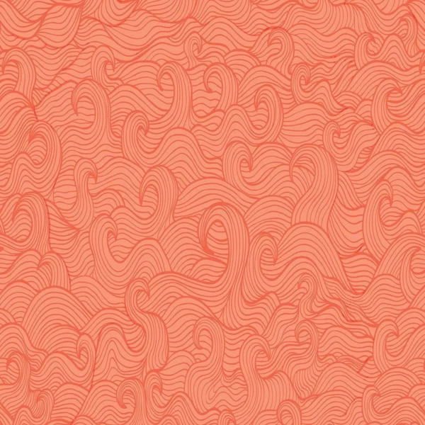 Papel De Parede Adesivo Abstrato Ondas Laranja Japonesa 1,50