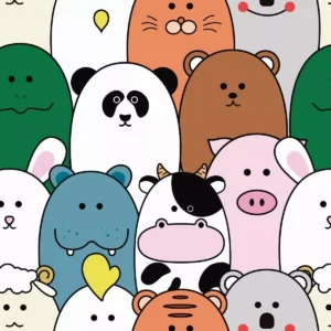 Papel De Parede Adesivo Animais Coloridos Quarto Bebê 12m