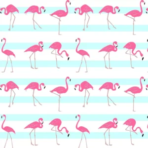 Papel De Parede Adesivo Animais Flamingo Listrado 10mx58cm